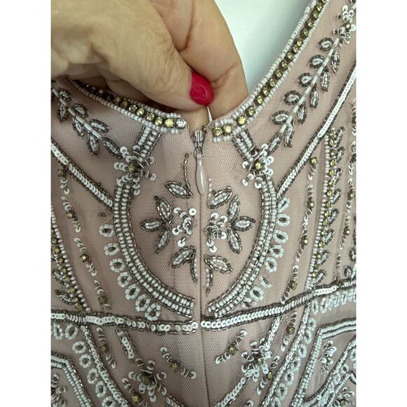 Anthro BHLDN Sterling Beaded Gown in Blush, 10 (Altered) - Picture 4 of 11